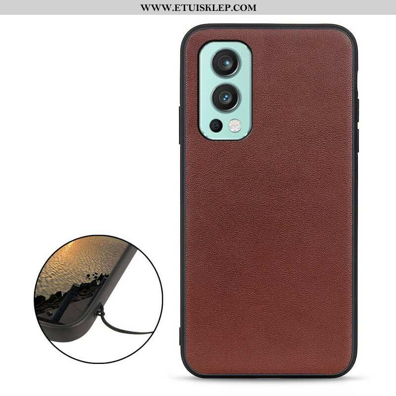 Etui do OnePlus Nord 2 5G Prawdziwa Skóra Litchi